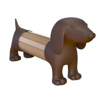 Коричневая ёмкость для специй или зубочисток в виде таксы «Teckel»