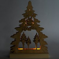 Деревянная фигура ели с подсветкой 26829 LT081
