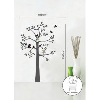 Наклейка серое дерево со стаканчиками для мелочей 23312 NL91