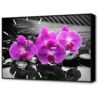 Часы-картина с фиолетовыми орхидеями TL-C5017 TIMEBOX