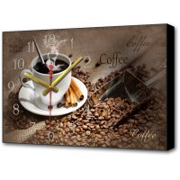 Часы-картина с чашкой утреннего кофе и корицей TL-C5021 TIMEBOX